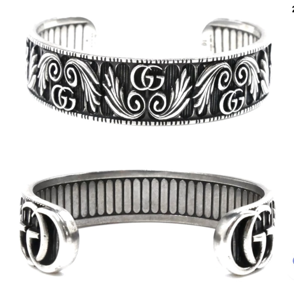 Gucci Silver Engraved Bracelet